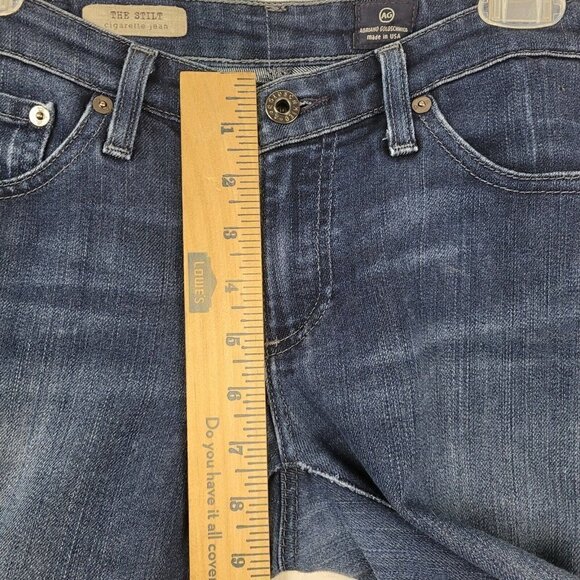 AG Adriano Goldschmied Sz 27 Reg The Stilt Cigarette Jeans Medium Wash Women's - Picture 7 of 12